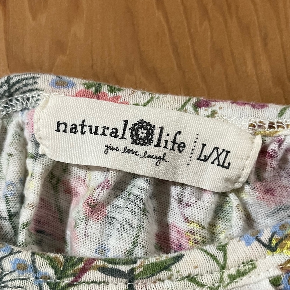NATURAL LIFE  Free Spirit Knit Tank Top - Cream Botanicals - L/XL - Picture 7 of 9
